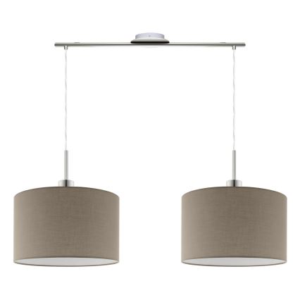 Eglo - Suspension filaire LED TUNJA 2xE27/60W/230V taupe