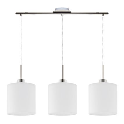 Eglo - Suspension filaire LED TUNJA 3xE27/60W/230V blanc