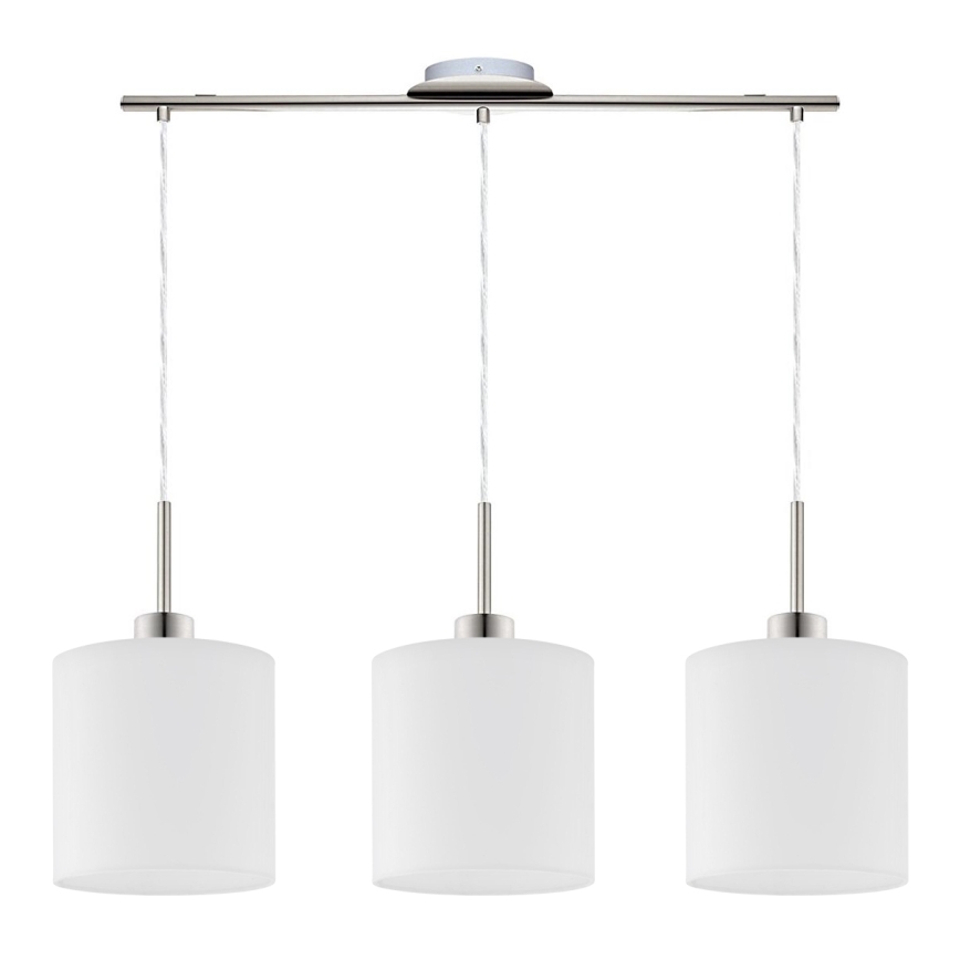 Eglo - Suspension filaire LED TUNJA 3xE27/60W/230V blanc