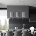 Eglo - Suspension filaire LED TUNJA 3xE27/60W/230V gris