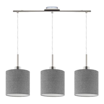Eglo - Suspension filaire LED TUNJA 3xE27/60W/230V gris