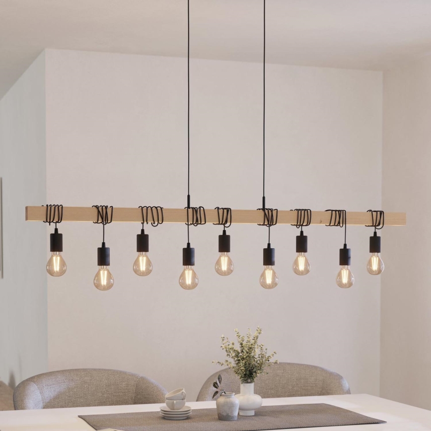 Eglo - Suspension filaire TOWNSHEND 9xE27/60W/230V - FSC certifié