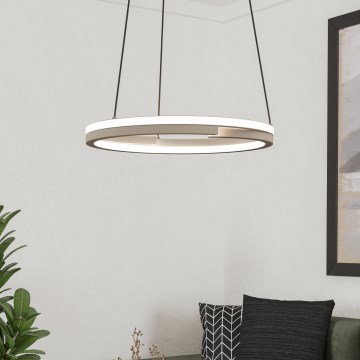 Eglo - Suspension LED dimmable sur câble 2xLED/20W/230V 2700-6500K Ø 48 cm beige + télécommande