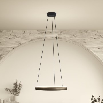 Eglo - Suspension LED dimmable sur câble avec détecteur de mouvement, 2x LED 25 W, 230 V, 2200–6500 K, Ø 80 cm, marron