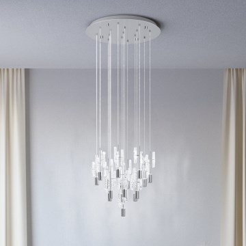 Eglo - Suspension LED sur câble 15xLED/2,6W/230V 2200/3000/4000K chromé brillant