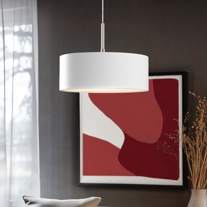Eglo - Suspension LED sur câble TUNJA 1xE27/60W/230V blanche