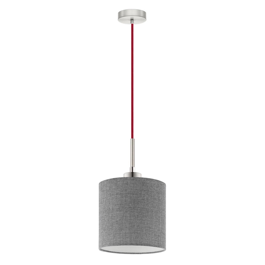 Eglo - Suspension LED sur câble TUNJA 1xE27/60W/230V grise