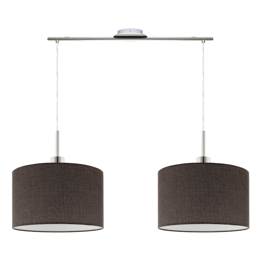 Eglo - Suspension LED sur câble TUNJA 2xE27/60W/230V brun