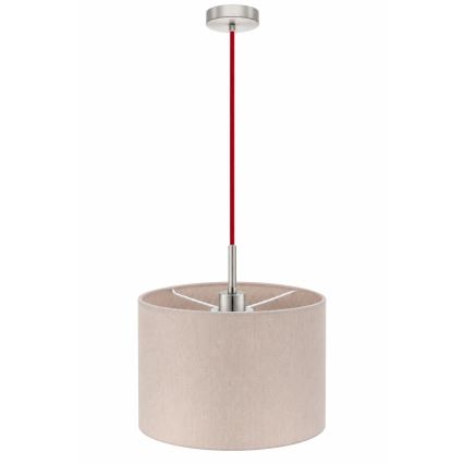 Eglo - Suspension LED TUNJA sur câble 1xE27/60W/230V Ø 20 cm beige/rouge