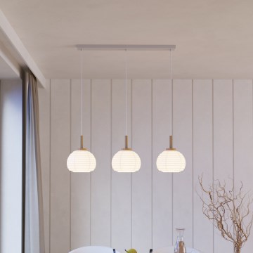 Eglo - Suspension sur câble 3xE27/40W/230V blanche/beige