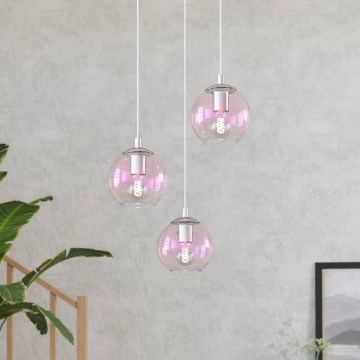 Eglo - Suspension sur câble 3xE27/60W/230V chrome brillant