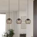 Eglo - Suspension sur câble 3xE27/60W/230V noire