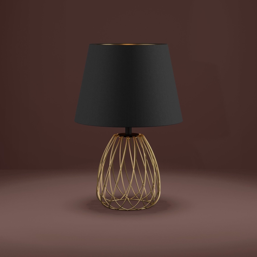 Eglo - Tafellamp 1xE27/40W/230V zwart/goud