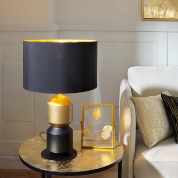 Eglo - Tafellamp 1xE27/40W/230V zwart/goud
