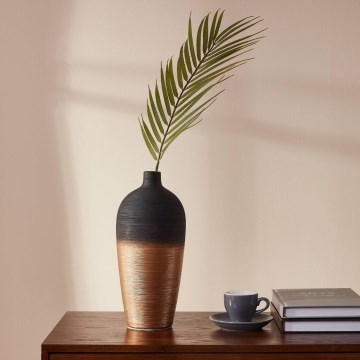 Eglo - Vase en céramique 28x12,5 cm noir/doré