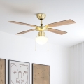 Eglo - Ventilateur de plafond 1xE27/60W/230V doré