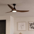 Eglo - Ventilateur de plafond LED/19W/230V 3000/4000/5000K Ø 132 cm marron + télécommande