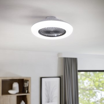 Eglo - ventilateur de plafond LED dimmable 3xLED/12,6W/230V 2700-6500K Ø 55 cm gris + télécommande