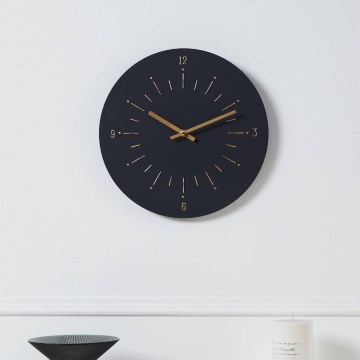 Eglo - Wand klok 1xAA diameter 30 cm zwart