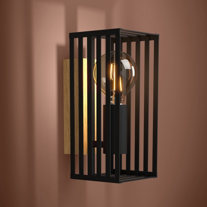 Eglo - Wandlamp 1xE27/40W/230V zwart/bruin