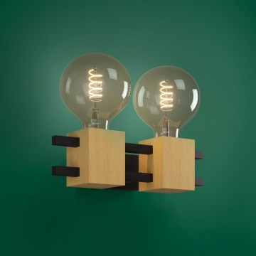 Eglo - Wandlamp 2xE27/40W/230V zwart/bruin