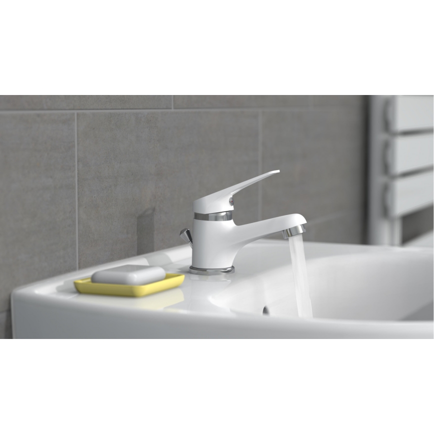 Eisl NI075SCR - Mitigeur de lavabo SPEED blanc/chrome brillant