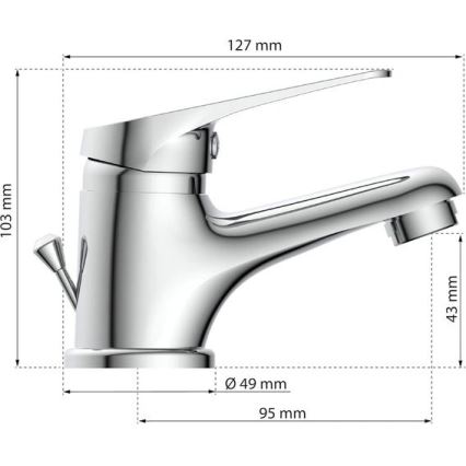 Eisl NI075SCR - Mitigeur pour lavabo SPEED chromé brillant
