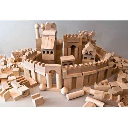 EkoToys - Houten blokken natuurlijk 220 stuks