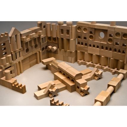 EkoToys - Houten blokken natuurlijk 220 stuks