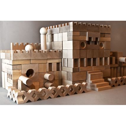 EkoToys - Houten blokken natuurlijk 220 stuks