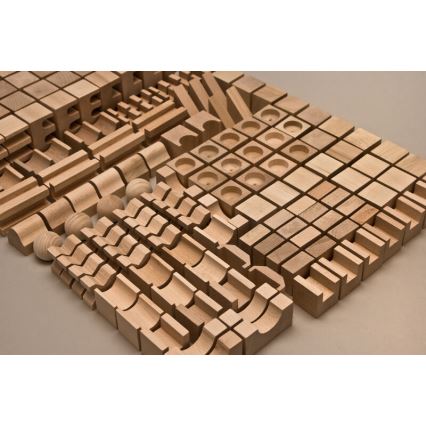 EkoToys - Houten blokken natuurlijk 220 stuks