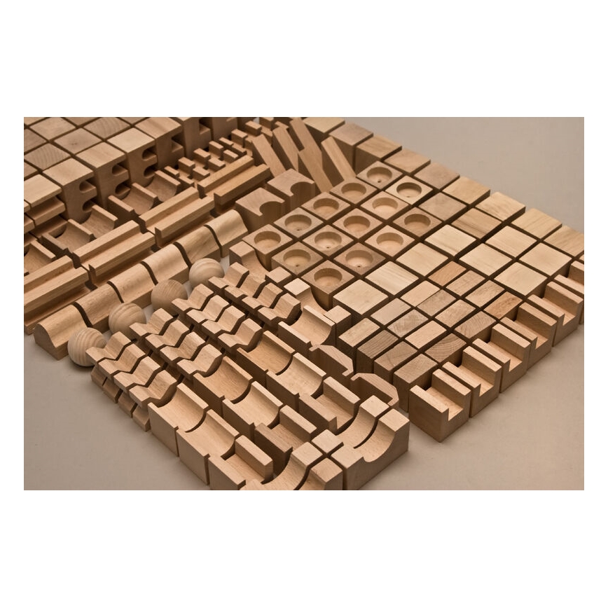 EkoToys - Houten blokken natuurlijk 220 stuks