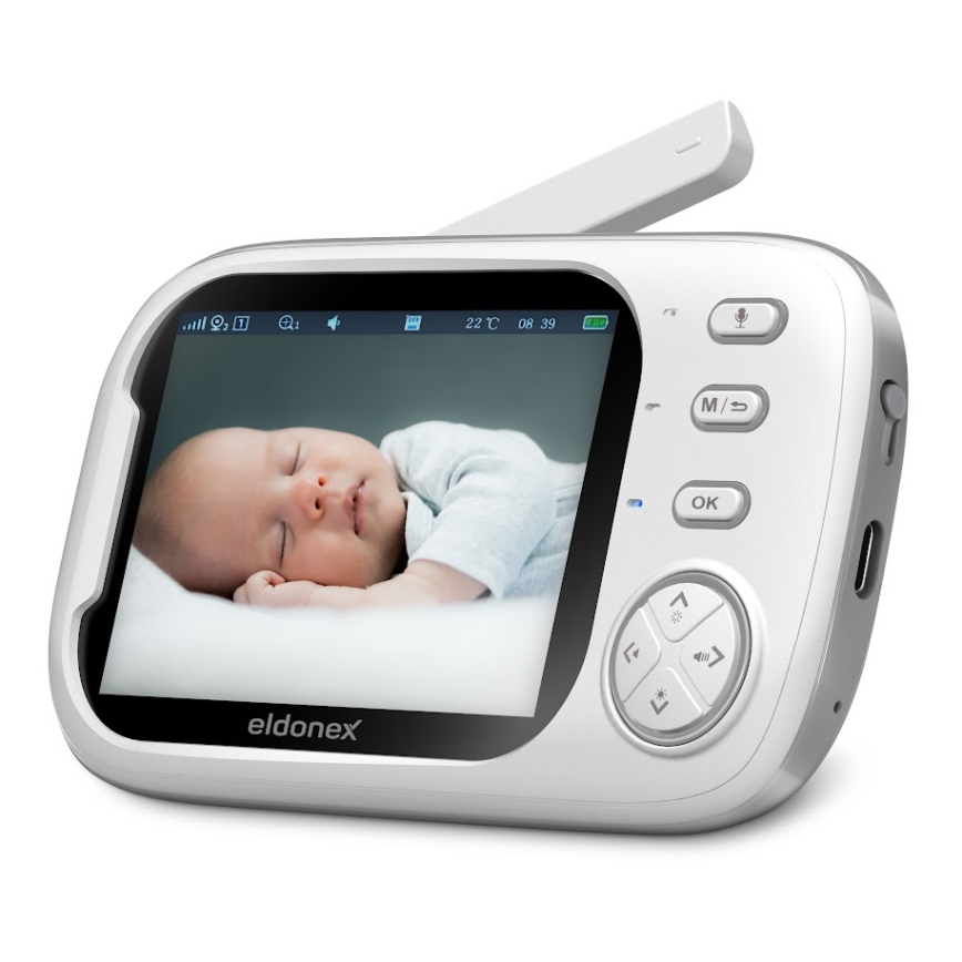 ELDONEX EBM-1010-WH - Babyfoon met monitor 5V/2000 mAh