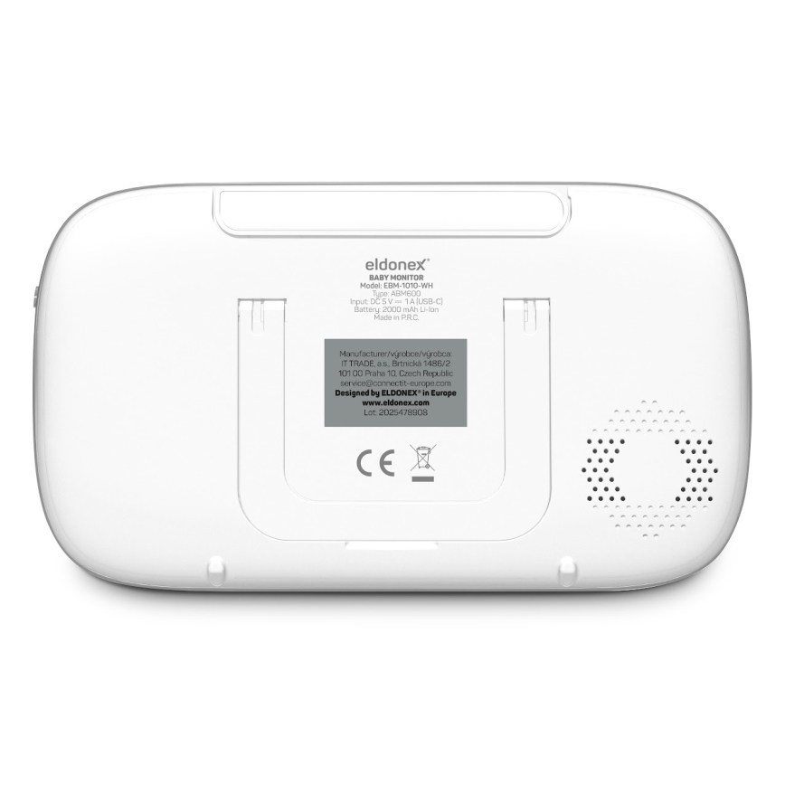 ELDONEX EBM-1010-WH - Babyfoon met monitor 5V/2000 mAh