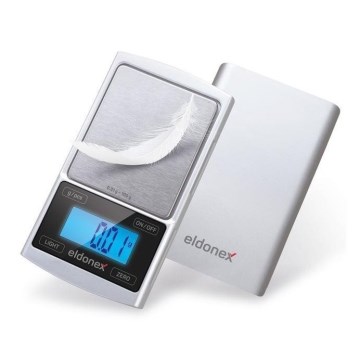 ELDONEX EKS-4040-SL - Hoge precisie weegschaal 2xCR2032 zilver