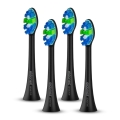 ELDONEX ETB-0002-BK - Set van 4 vervangende SENSITIVE-opzetborstels voor SonicPro-tandenborstel, zwart