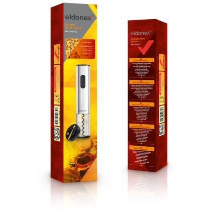 ELDONEX EWO-2200-SL - Elektrische wijnopener 4xAA mat chroom