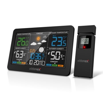 ELDONEX EWS-1010-BK - Weerstation met LCD scherm 2xAAA zwart