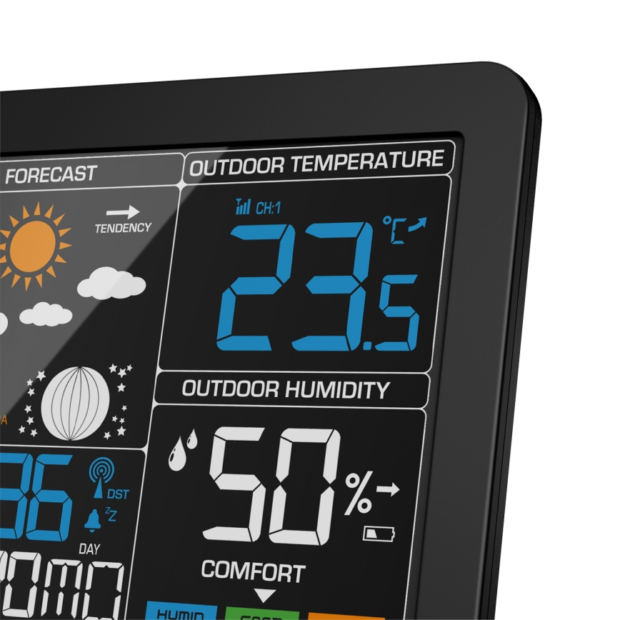 ELDONEX EWS-1010-BK - Weerstation met LCD scherm 2xAAA zwart