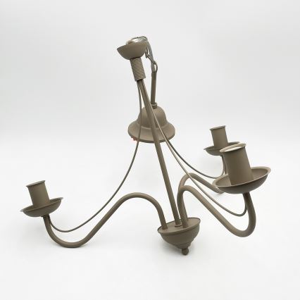 Elegante kroonluchter aan ketting ANTON, 3xE14/60W/230V, beige