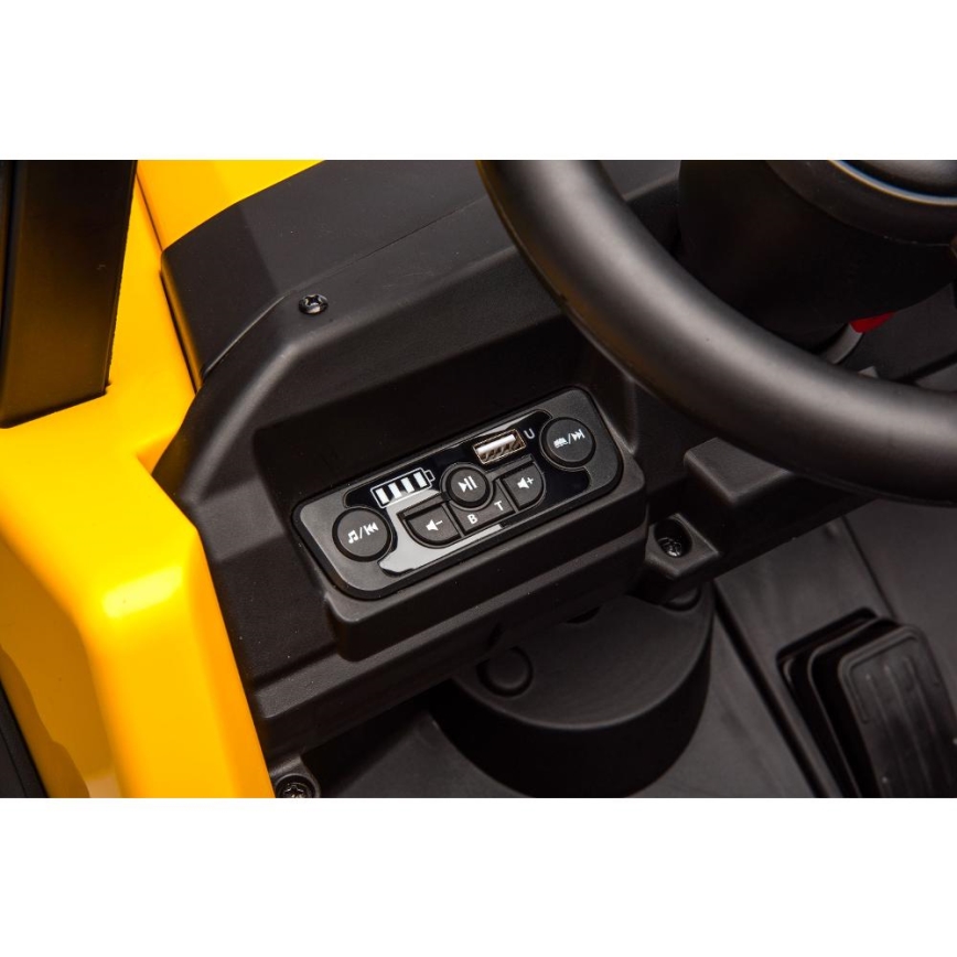 Elektrische auto CAT 60W/7500 mAh geel/zwart + afstandsbediening