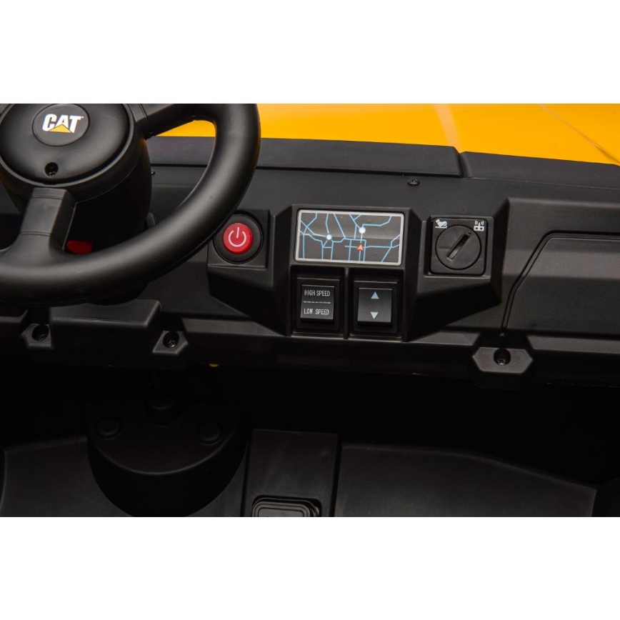 Elektrische auto CAT 60W/7500 mAh geel/zwart + afstandsbediening