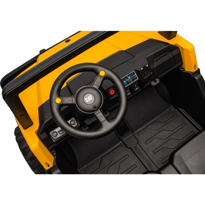 Elektrische auto CAT 60W/7500 mAh geel/zwart + afstandsbediening