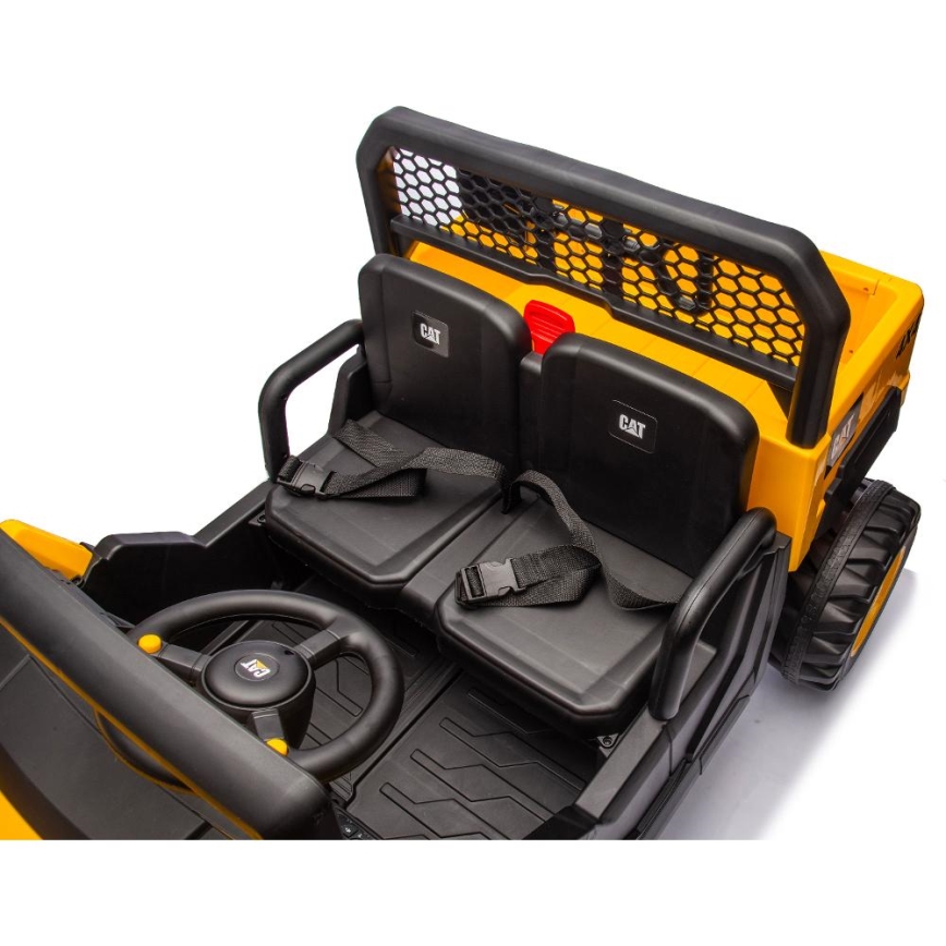 Elektrische auto CAT 60W/7500 mAh geel/zwart + afstandsbediening
