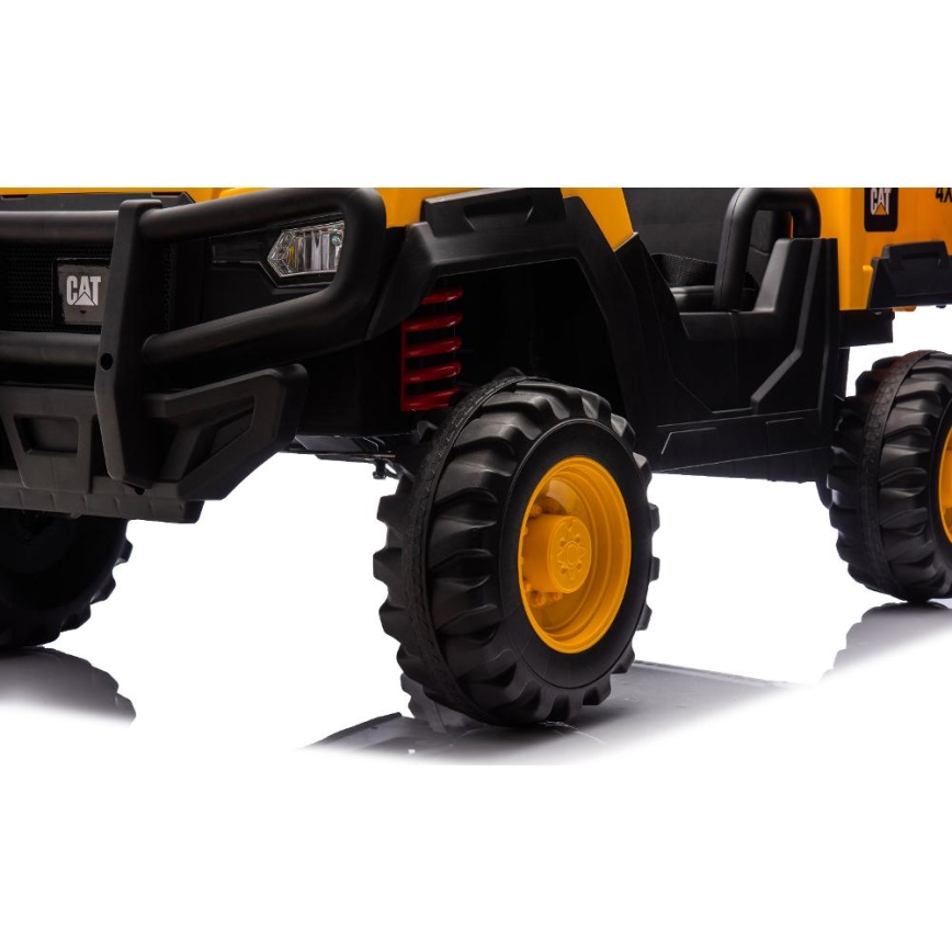 Elektrische auto CAT 60W/7500 mAh geel/zwart + afstandsbediening