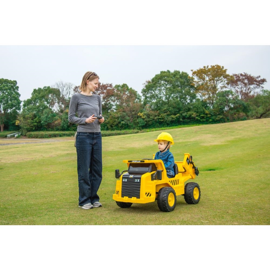 Elektrische speelgoedauto Caterpillar laadschop 60W/4500 mAh geel/zwart