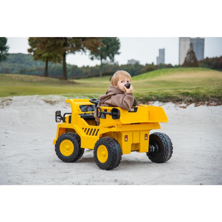 Elektrische speelgoedauto Caterpillar laadschop 60W/4500 mAh geel/zwart