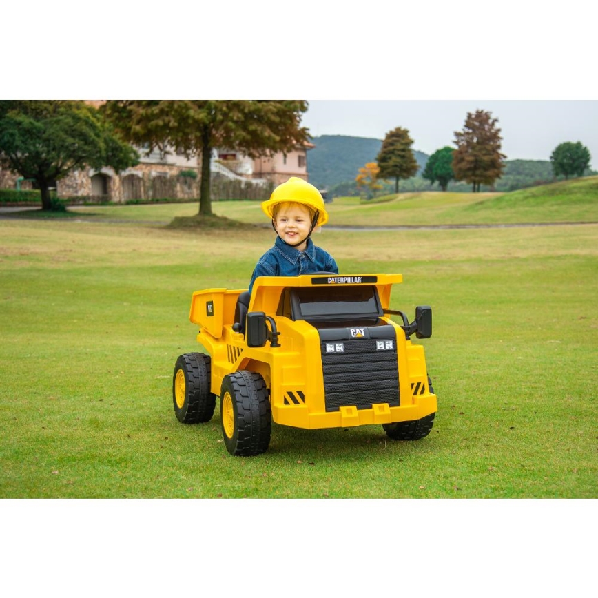 Elektrische speelgoedauto Caterpillar laadschop 60W/4500 mAh geel/zwart
