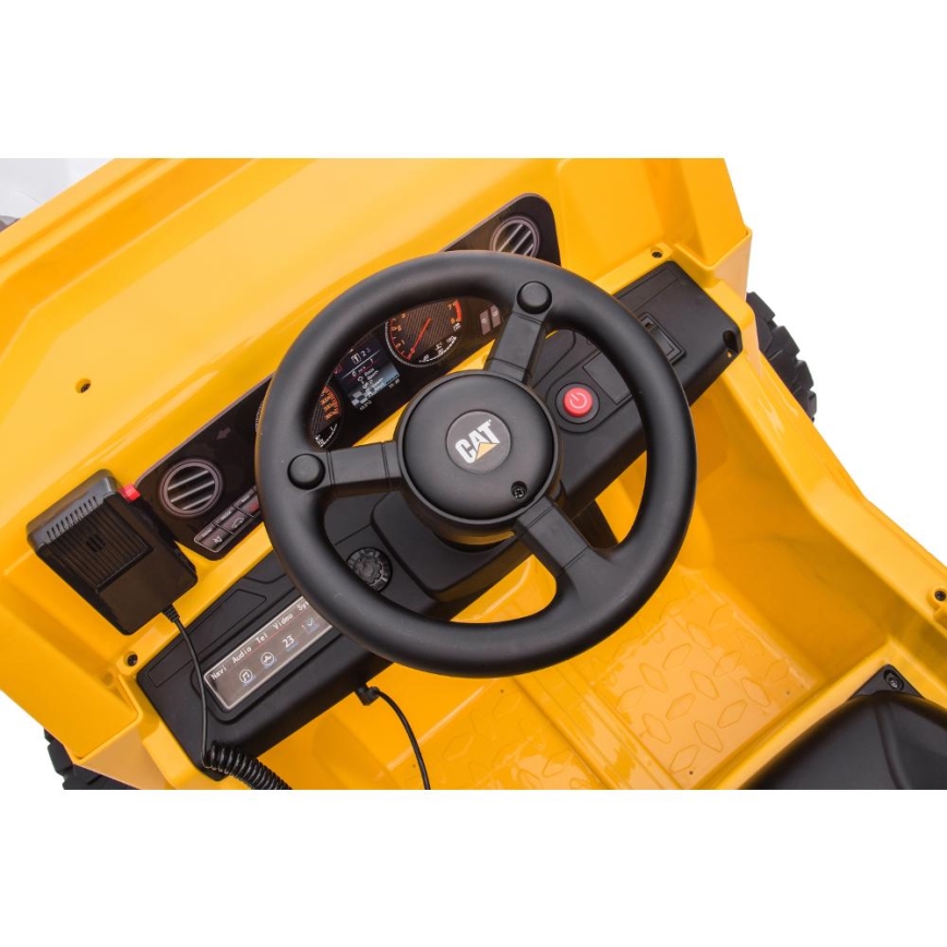Elektrische speelgoedauto Caterpillar laadschop 60W/4500 mAh geel/zwart