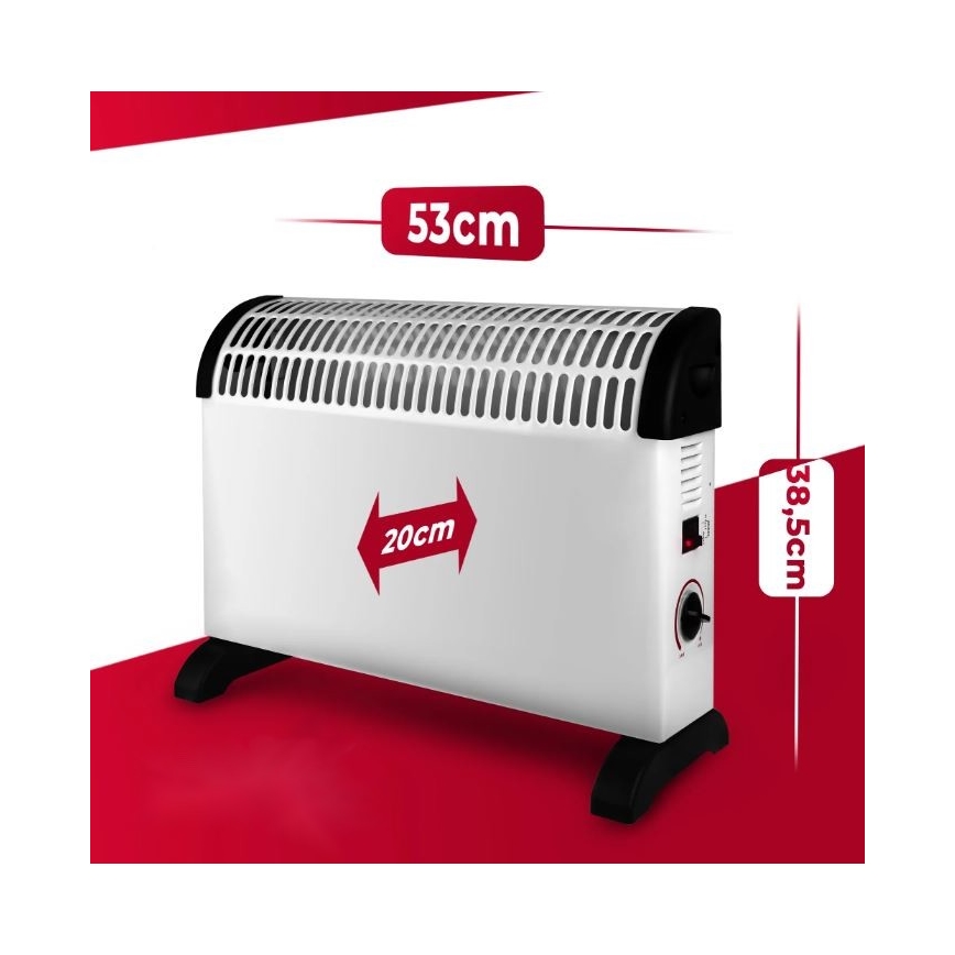 Elektrische convectorkachel 750/1250/2000W thermostaat